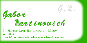 gabor martinovich business card